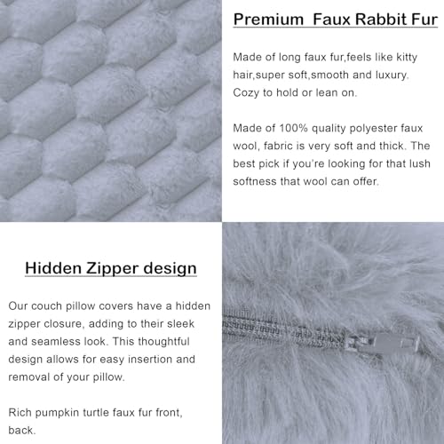 Image of Luxe Home Cushion Cover Super Soft Decorative Cushion Cover for Sofa, Bedroom, Living Room Cushion Cover 16 Inch x 16 Inch Silver-Pack of 2