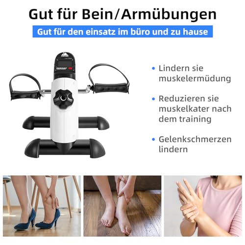 Heimtrainer Mini Fitnessbike Rehabilitations Pedaltrainer Arm und Beintrainer mit LCD Display, Hometrainer Fitnessgerät für Zuhause Büro – Bild 3