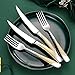 ZHHAO Set di Posate, Utensili in Acciaio Inossidabile Silverware Set di Posate, Set di stoviglie a 4 Pezzi, Coltello da Pranzo forchetta cucchiaino cucchiaino Utensili da Cucina (Color : Gold)