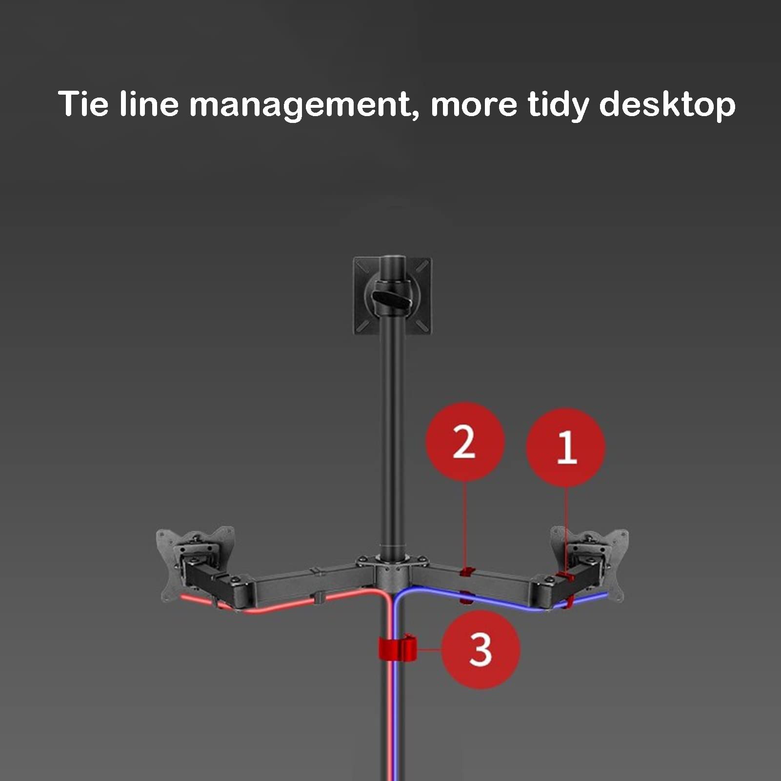 HYJYGM Montare a Triplo Monitor per Pavimenti per televisori da 14-27 Pollici, Bracci Completamente Regolabili per impieghi Pesanti con Massimo 100x100mm, Contiene 3 schermi