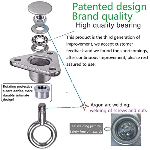 Yyiwhmy Swing Hanger Heavy Duty Pre-Greased -No Squeaking For Yoga Porch Swing Seat (3 Screws For Wooden 3 Expansion Bolts For Concrete 1200Lb #TOP1