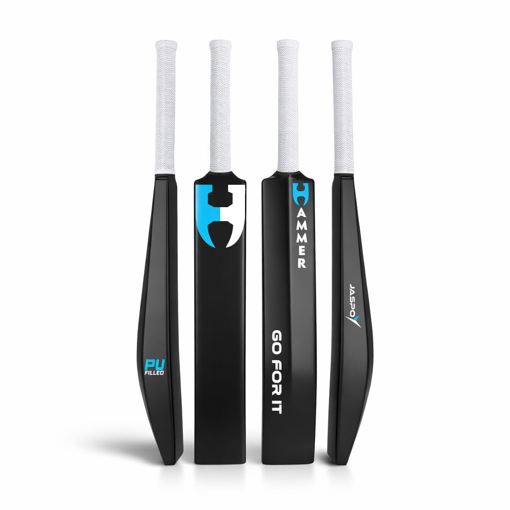 - Jaspo Hammer PU Filled Heavy Duty Plastic Full Size (34x4.5) Cricket Bat for All Ages (Hammer Bat)