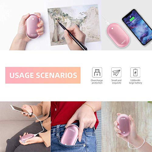 REUUY Scaldamani Ricaricabile USB 5200mAh