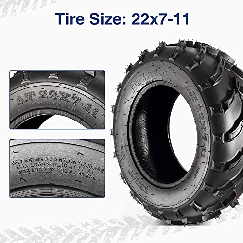 Maxauto 22X7X11 Atv Tires 22X7-11 Front Tires 22-7-11 All Terrain Utv Tires 22 7 11 Mud Sand Snow Tires Replacement For Honda Recon 250 Suzuki Ozark 250 6Ply Tubeless Tire, Set Of 2 #TOP1