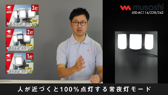 Amazon | ムサシ(MUSASHI) LEDセンサーライト センサーライト