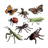 Material: Kunststoff PVC SWECOMZE 8 Stück Tiersammlung Insekten, Kunststoff Insekten Spielzeug
