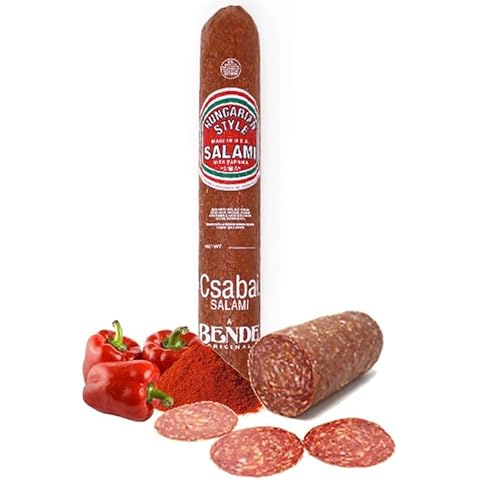 Bende Dry Salami Csabai With Paprika 2 lb - Authentic Hungarian Sausage, Perfect Cured Meat For Charcuterie Boards, Sandwiches, Delicious Deli Salami Cover