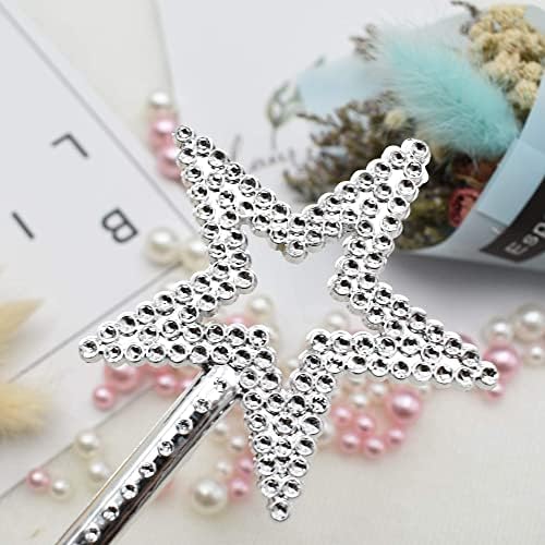 UOUYOO Silver 13 Inches Star Wand Angel Wand Princess Fairy Wand