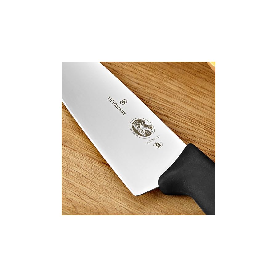 Victorinox-Fibrox-Pro-Chefs-Knife-8-Inch Victorinox Swiss Army 5.2063.20-X4 Fibrox Straight Chef's Knife Black 8 in