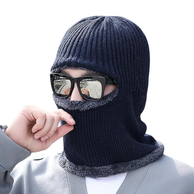 Men and Women Monkey Beanie Hat for Winter | Stylish Fur Foldable Skull Cap with Neck Scarf Balaclava Face Sun Dust Wind Protect Cap for Girls | Freesize-image-33