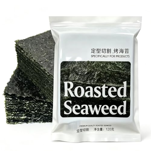 Hojas De Alga Nori Tostada Premium 120g - Paquete 100 Mitad Cortada 19x9.5cm Algas Crujientes Para Sushi Onigiri Rollos Arroz
