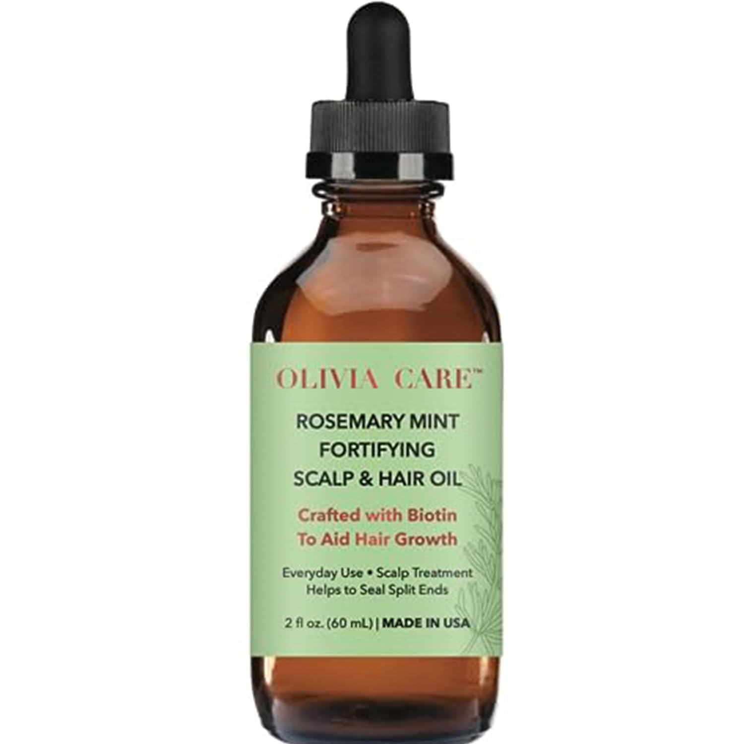 OLIVIA CARE Rosemary Oil for Hair Growth – Rosemary Oil & Mint Oil with Biotin, Fortifying Scalp and Hair Treatment to Aid Hair Growth, Made in USA.