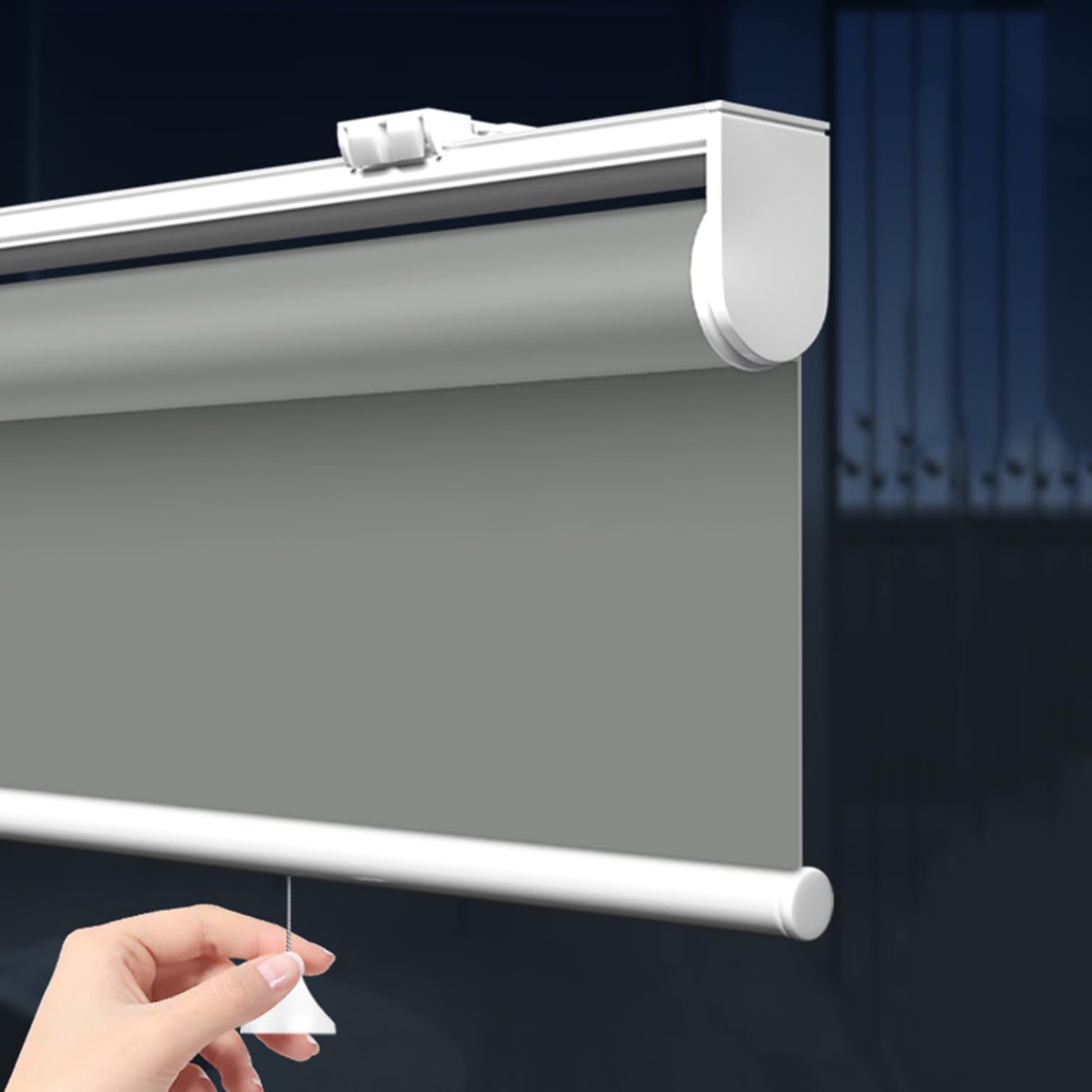 Stores enrouleurs occultants sans fil à isolation thermique pour maison, chambre à coucher et bureau - 125 cm x 220 cm, économes en énergie et faciles à installer - Gris cum