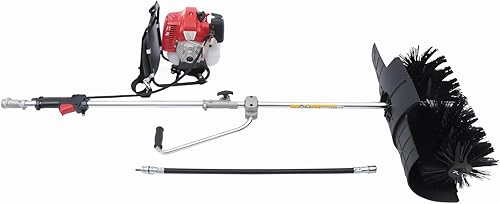 Miniatura 10 de Barredora de mano 43CC 2 tiempos de gasolina barredora al aire libre escoba de barrido 1.7HP Walk Behind Sweeper Cleaner césped césped entrada