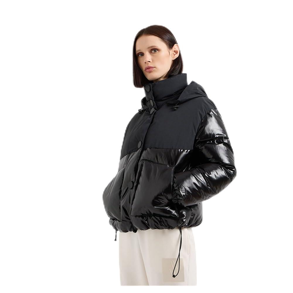Armani Exchange Damen The Notorius Frank, Crinkle Nylon Insert Blouson jacket