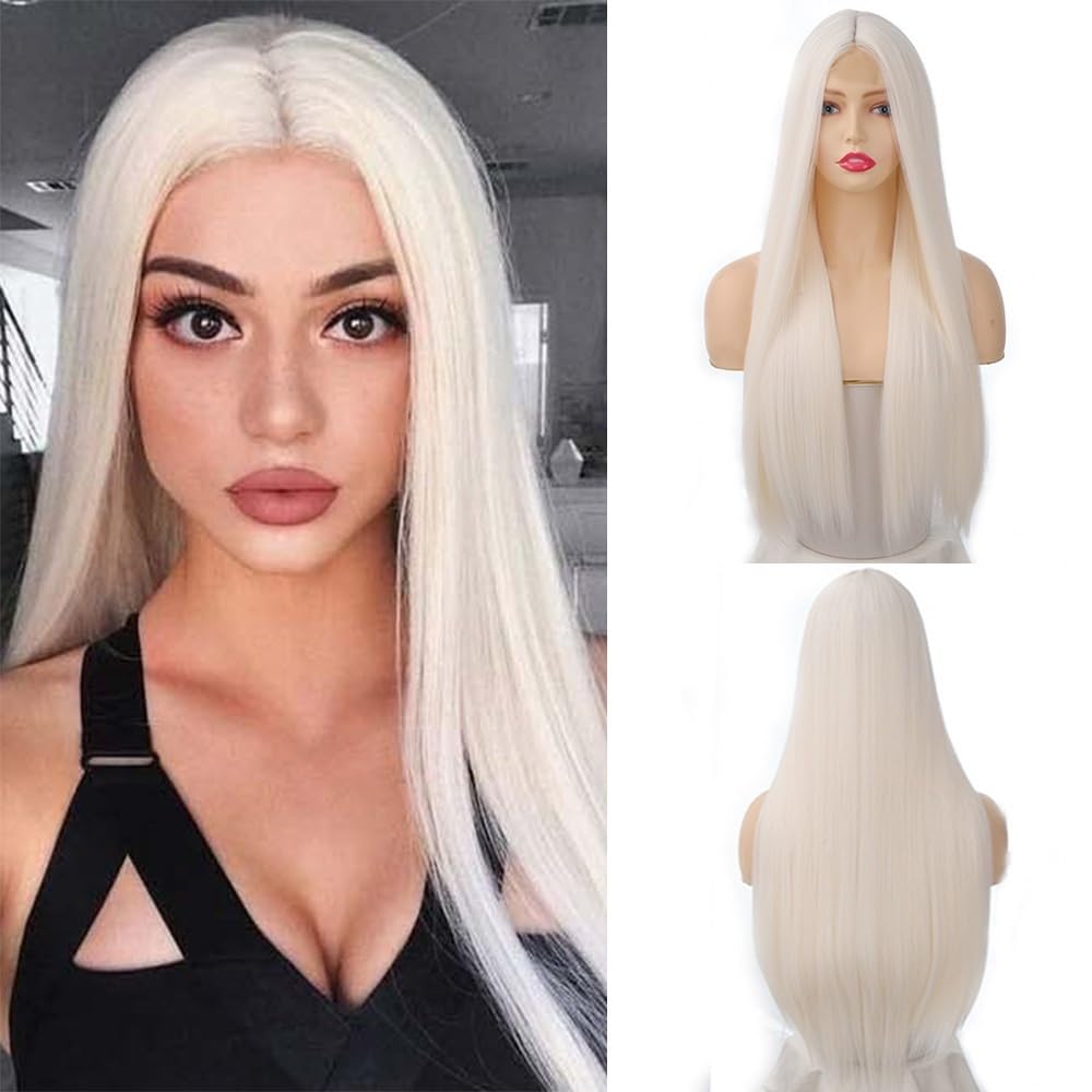 Perruque cheveux humains raides marron 70cm perruque femme lace front