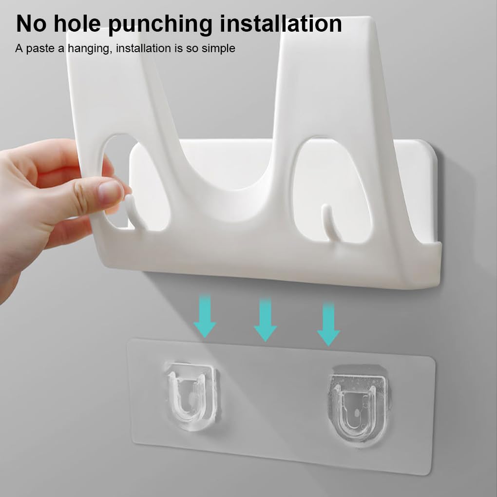 Juego de 10 soportes para tapas de ollas, autoadhesivos, para colgar en la pared, espátulas para colgar en el hogar, herramienta de cocina, estante sin perforaciones, color blanco