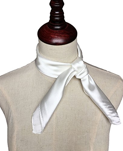 Women’s Solid Color Square Scarf Neckerchief (White)2