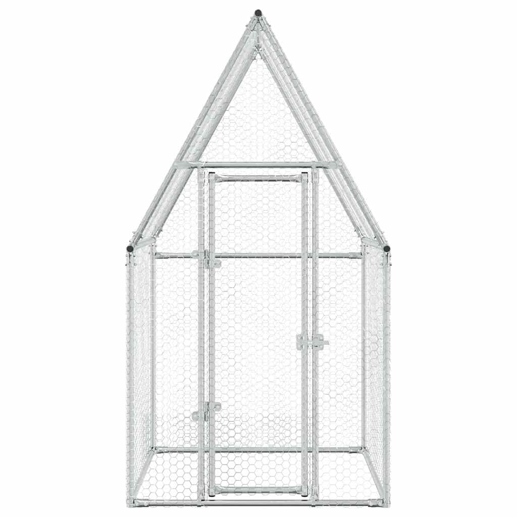 Refined Jaula para gallinas Acero galvanizado Plateado 100x100x190 cm