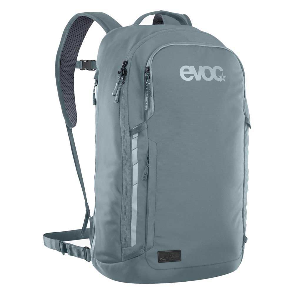 Plecak EVOC COMMUTE 22 (plecak rowerowy, z systemem wentylacji, kieszenią na laptopa, odblaskowy nadruk, waga: 860 g, wymiary: 17 x 28 x 52 cm, pojemność: 22 l), stalowy