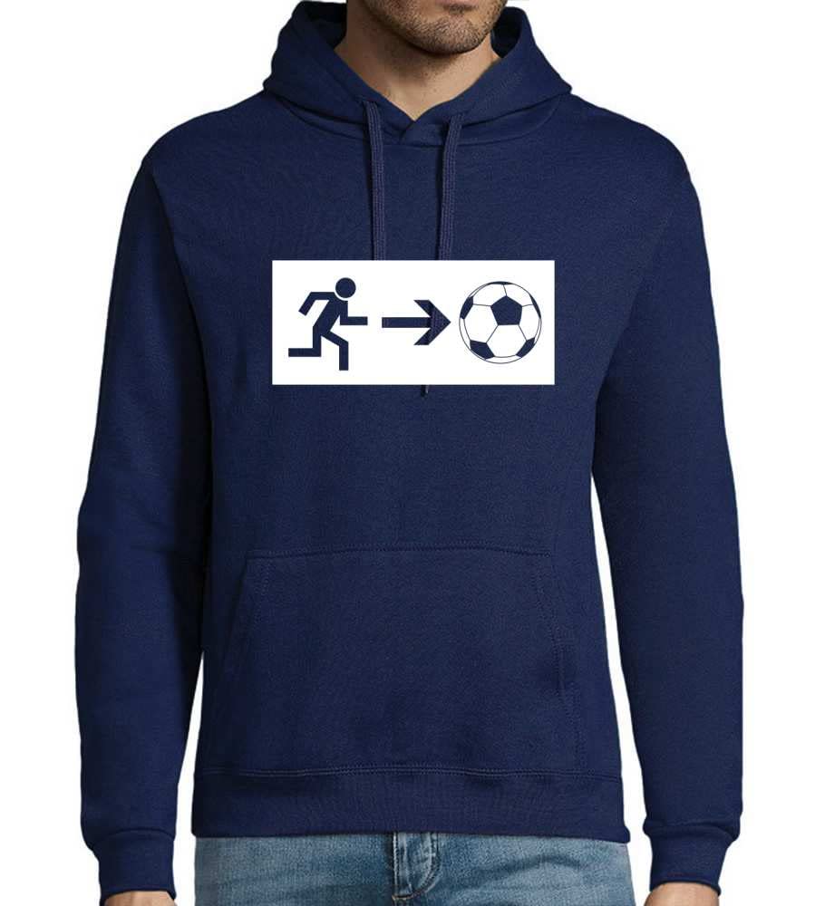 Wyjście awaryjne piłka nożna męska bluza z kapturem, grantowy, 4XL
