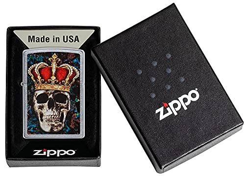 Zippo Skull King Encendedor de Bolsillo Cromado miniatura 6