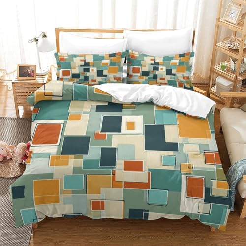 Housse de couette abstrait moderne super douce motif géométrique 3D