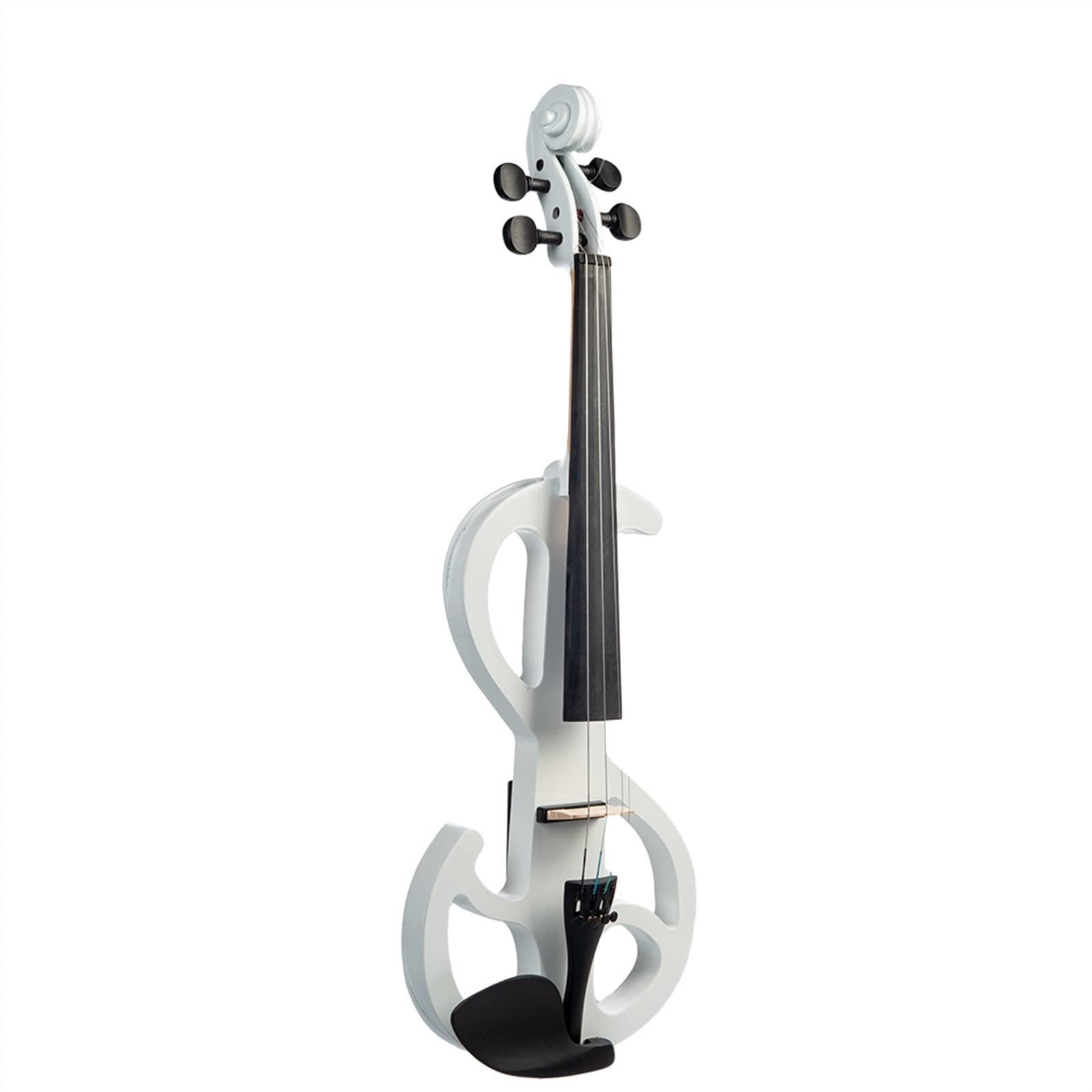 Violine Anfänger Silent Electric Massivholz Violine Set Mit Geigenkoffer Aus Segeltuch + Brasilholzbogen + Audiokabel + Kolophonium