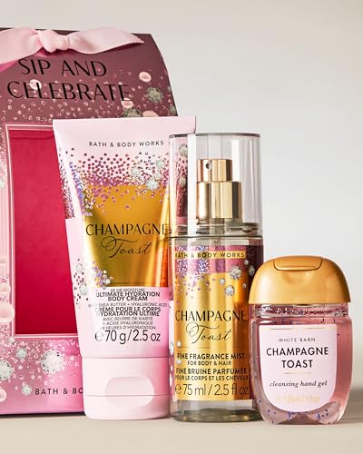Image of Bath & Body Works Champagne Toast Gift Set| Body Care sets - Bath Sets | For Men and Women | Kit for Birthday,Anniversary & All Special Occasions | Premium Gift Packaging | Luxury Giftsets - Set of 3