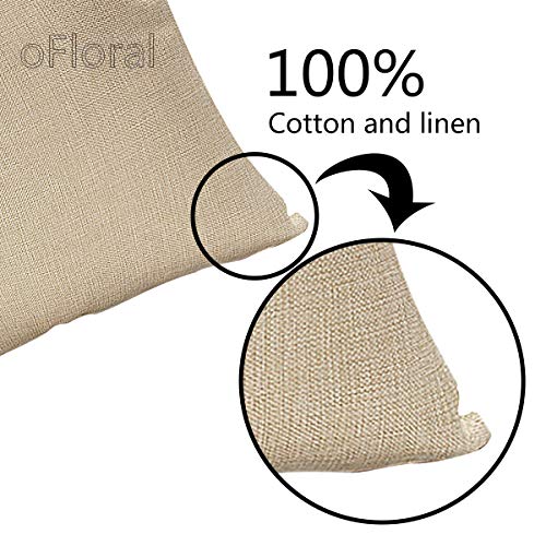 oFloral Retro Cushion Cover Cotton Linen Throw Pillow Case for Sofa 18 X 18 Inch Square Decorative Zippered Cute Ocean Park Theme Pillowcases Red Crab - Image 5