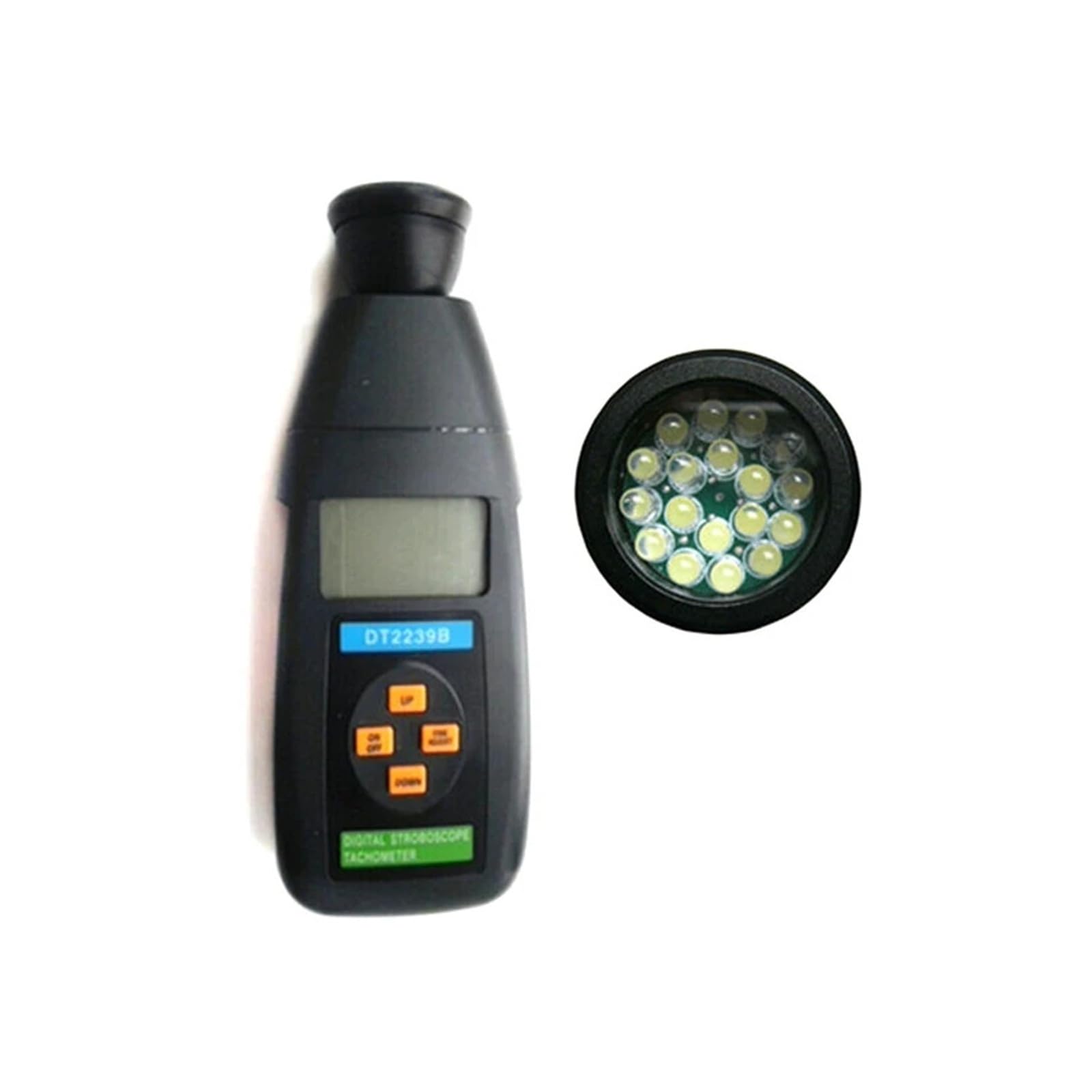 Cyfrowy bezdotykowy stroboskop błyskowy LCD, obrotomierz, miernik rewolucji fotoelektrycznej, tester prędkościomierza 60~19999 obr./min Precyzyjne pozycjonowanie