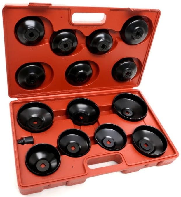 LED LEDS Set da 15 pezzi chiavi a tazza per filtro olio motore auto Smontaggio Rimozione