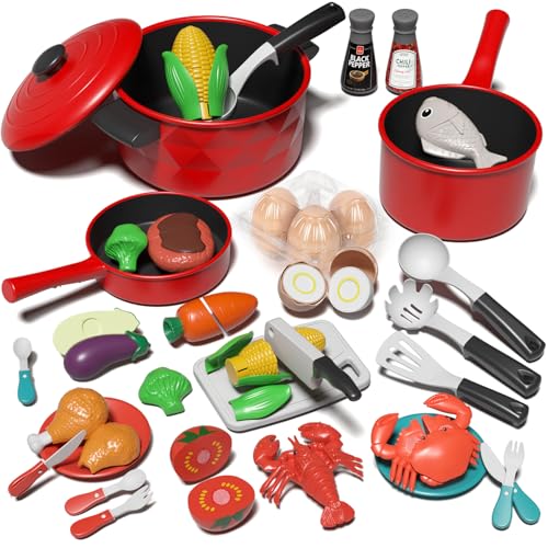 Lehoo Castle Cocinita Infantil, Cocina Juguete para Cortar Alimentos Verduras, Accesorios Cocina Juguetes, Cozinha Criança, Utensilios Cocina Juguete para Niñas 3 4 5 6 7 8 Años