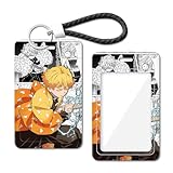 [LDGSUPH] 我妻善逸 IDカードホルダー 薄型多機能 カードケース 社員証ICカードケース 学生証名札ケース 銀行カード収納 通勤通学携帯便利 クリスマスプレゼント 萌えデザイン カードカバー