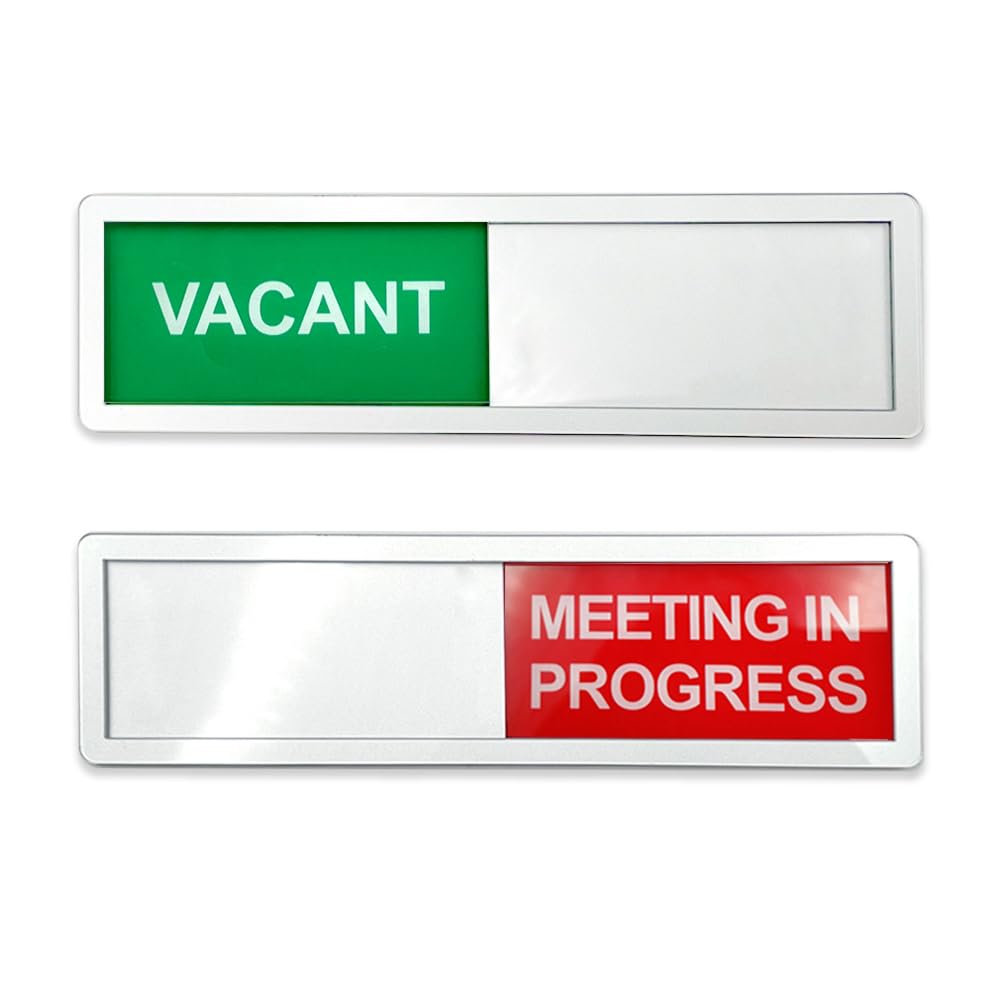 LICQIC Privacy Sign, VACANT/MEETING IN PROGRESS, Silver