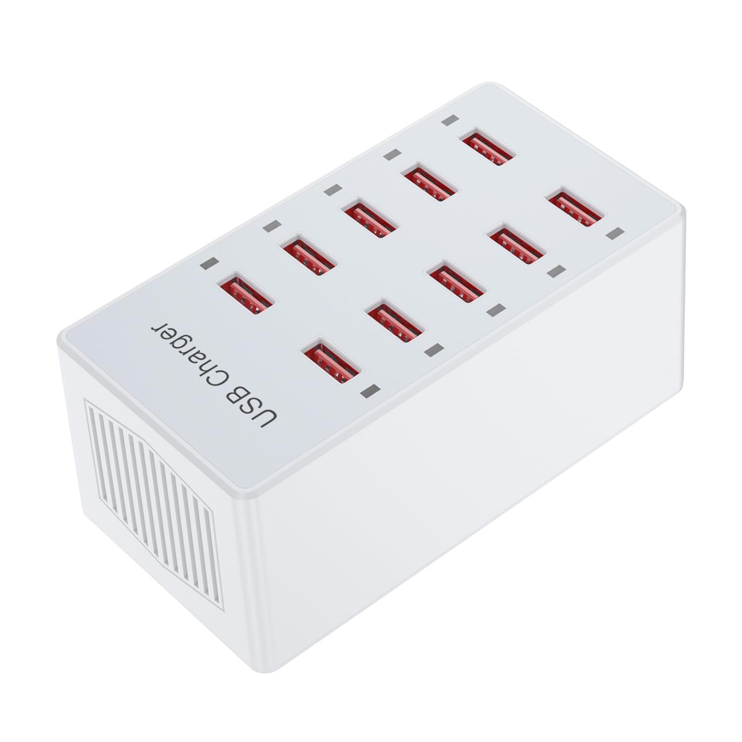 USB Charger 10-Ports Charging Station for Multiple Devices USB Wall Charger Power Hub Strip Smart Plug Charging Dock Block Compatible for iPhone Xs/XR,iPad,iPod,Smart Phones