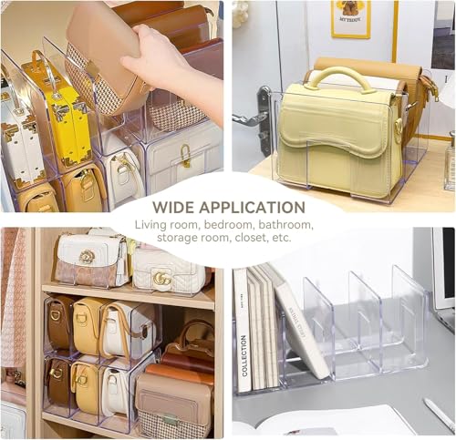 MEISO 2 Stück Schrank-Organizer, Trennwände für Taschen Schrank Organizer, Schrank-Taschenhalter mit 4 Fächern für Schlafzimmer, Kleiderschrank, Bücherregal, Küche, Lagerung und Organisation