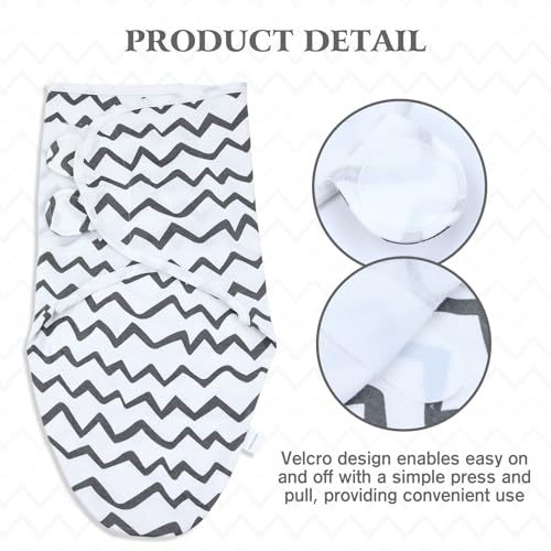 Image of Cinaci 2 Pieces Adjustable Soft Cotton Baby Swaddle Sleep Sacks Hats Newborn Nursery Caps Beanies Bonnets Swaddle Blanket Wraps for Baby Girls Boys Infants Newborns (2PCS S12)