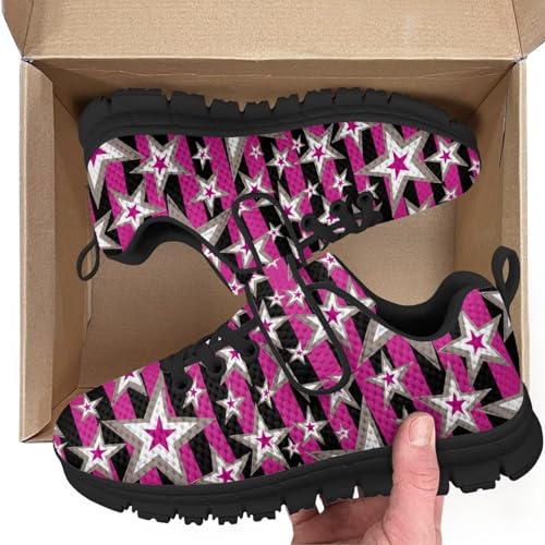 Kids Boys Girls Running Shoes Comfortable Lightweight Slip on Sneakers Athletic Tennis Shoes Star Stripe Pattern2