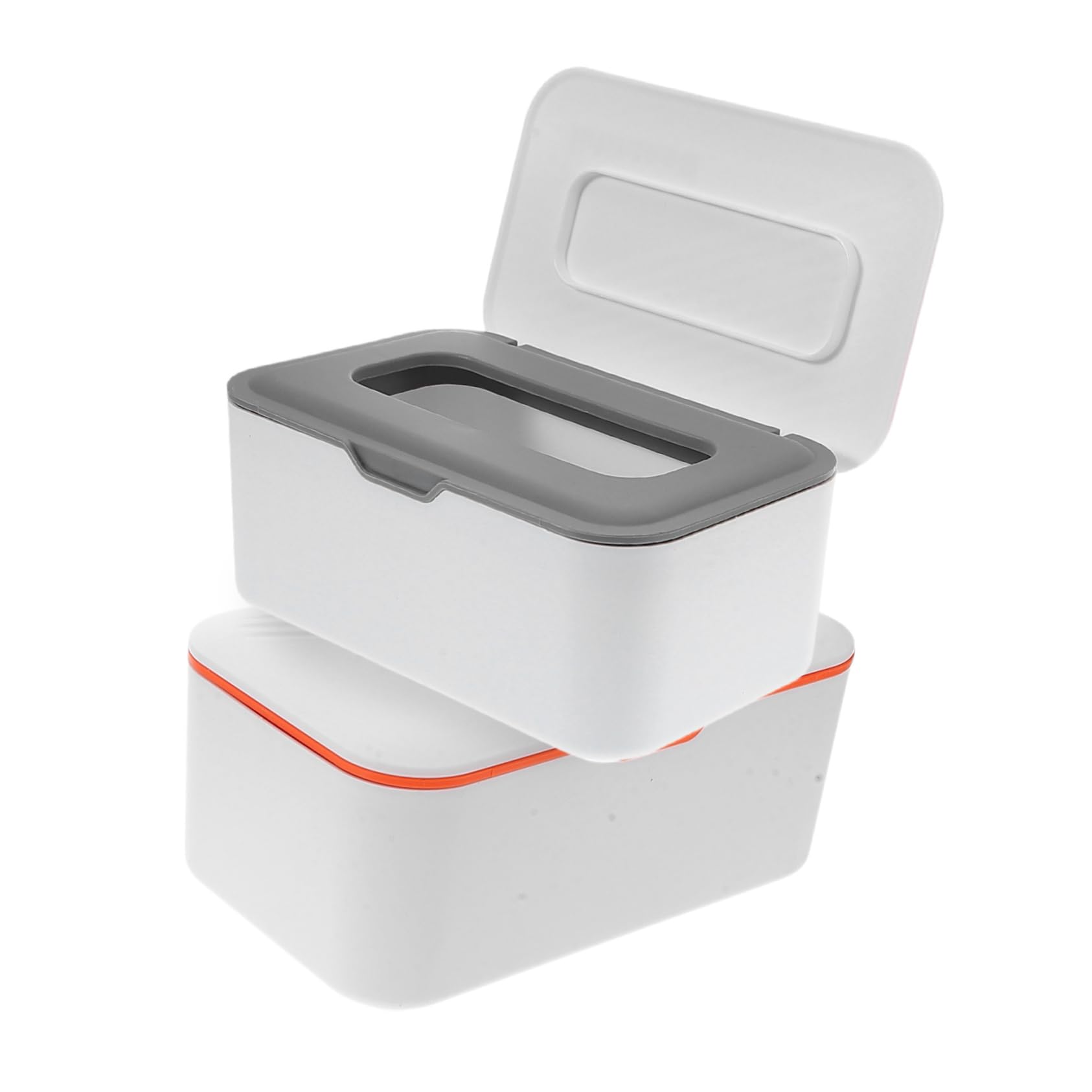 Yardwe Boîte à Lingettes Humides Lot de 2 Pièces avec Couvercle Étanche en PP, Distributeur de Mouchoirs Élégant et Scellé pour Salle de Bain et Usage Domestique