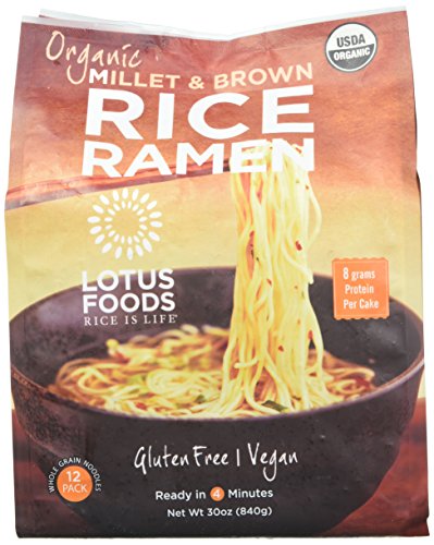 Lotus Foods Organic Millet & Brown Rice Ramen, 12 Pack (Pack of 2)