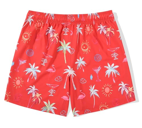 MADHERO Mens Swim Trunks Quick Dry Funny Print Casual Beach Shorts with No Lining3