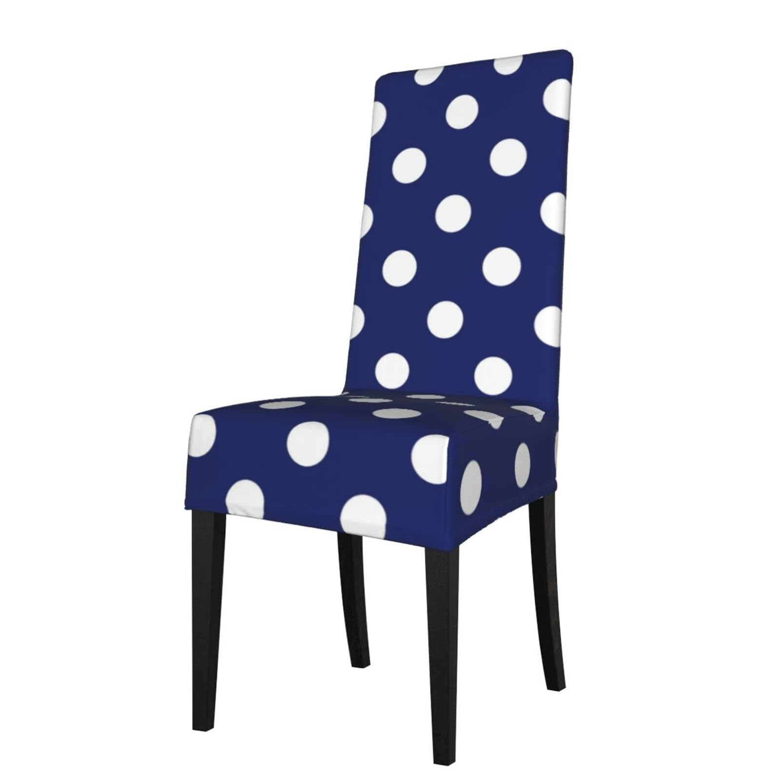 LKYMOH Polka Dot Navy Pattern, Chair Covers Stretch Chair Slipcovers for Dining Room, for Party Pet Protection Universal Fit Soft Polyester
