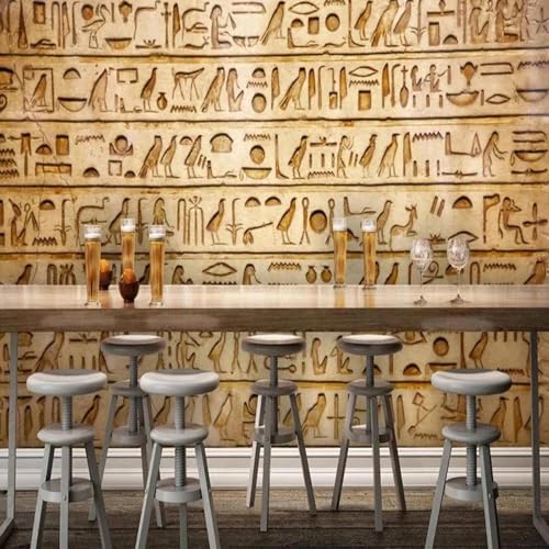 WEITAOSM Murales con patrón jeroglífico clásico egipcio retro de estilo europeo adecuados para el fondo de la pared del restaurante o cafetería