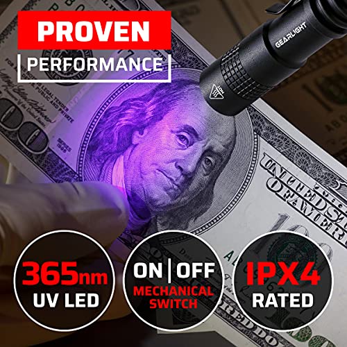 Gearlight Black Light Uv Flashlight S50 [2 Pack] - 365 Nm Mini Blacklight Ultraviolet Pen Flashlights For Id Check, Leak Ac Detection, Resin Curing - Pet Urine, Scorpion, Stain Handheld Detector #TOP3