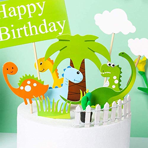 Image of Party Propz Happy Birthday Cake Topper -Set of 11Pcs Dinosaur Theme Cake Topper | Dinosaur Theme Birthday Decorations | Dinosaur Cake Toppers for Boys | Dinosaur Theme Decoration | Birthday Decoration