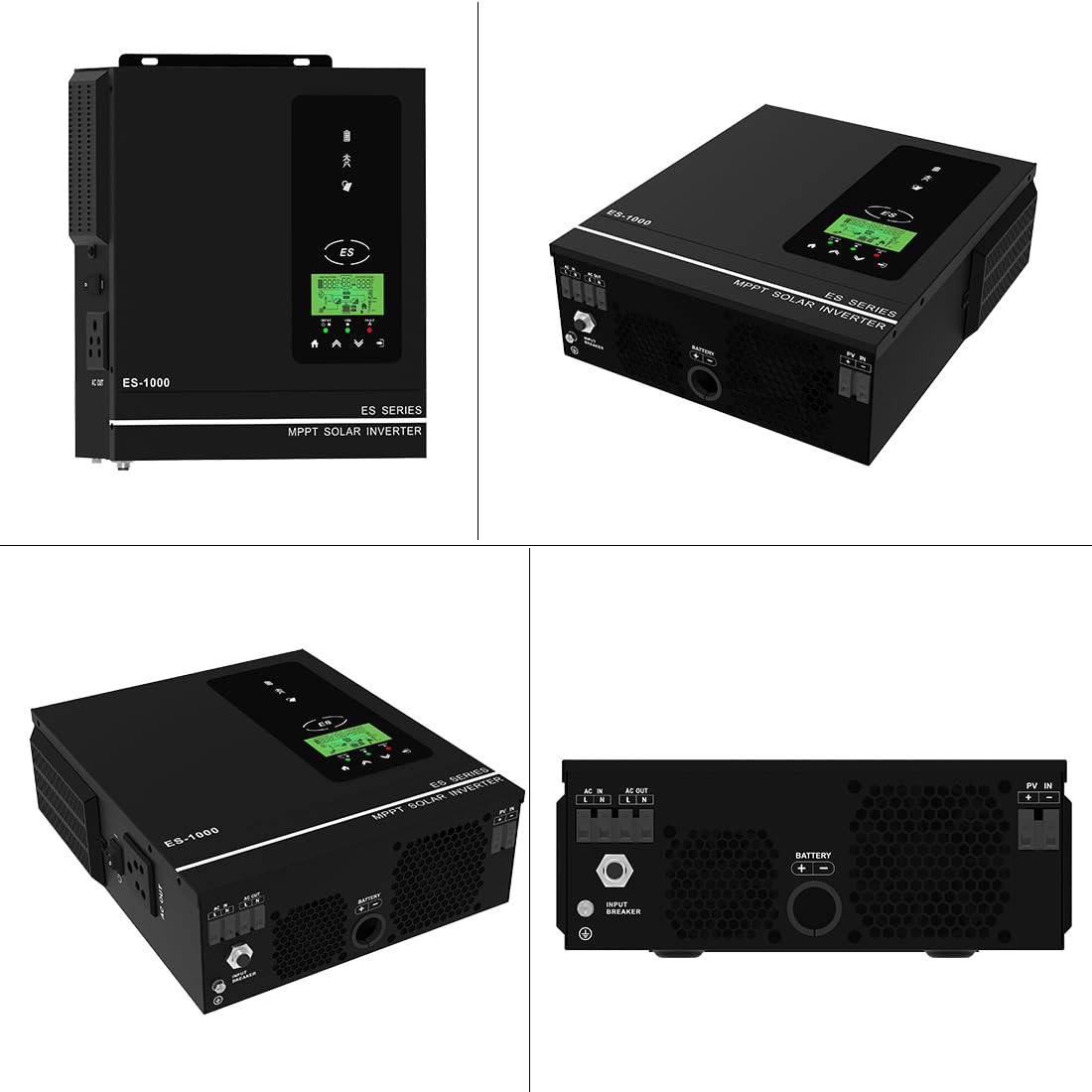 Anern 1KW Onduleur Solaire Hybride 1000W 12VDC à 230VAC avec Régulateur Solaire Mppt 40A Hors Réseau Onduleur Hybride Sinusoïdal (Off Grid) Intrant Photovoltaïque Max.150V