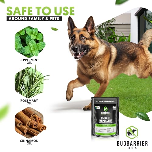 Bugbarrier BBRP-02 S Extra-Strength Mouse Repellent Pouches, Usda 99% Biobased, Peppermint & Rosemary Oils Repel Mice Nesting & Freshen Air In Car, Rv thumb #2