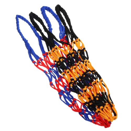Toddmomy 2pcs Portable Nylon Basketball and Football Storage Net Bag Durable Mesh Organizer for Sports Balls Lightweight Design with Long Straps for Teams and Practice