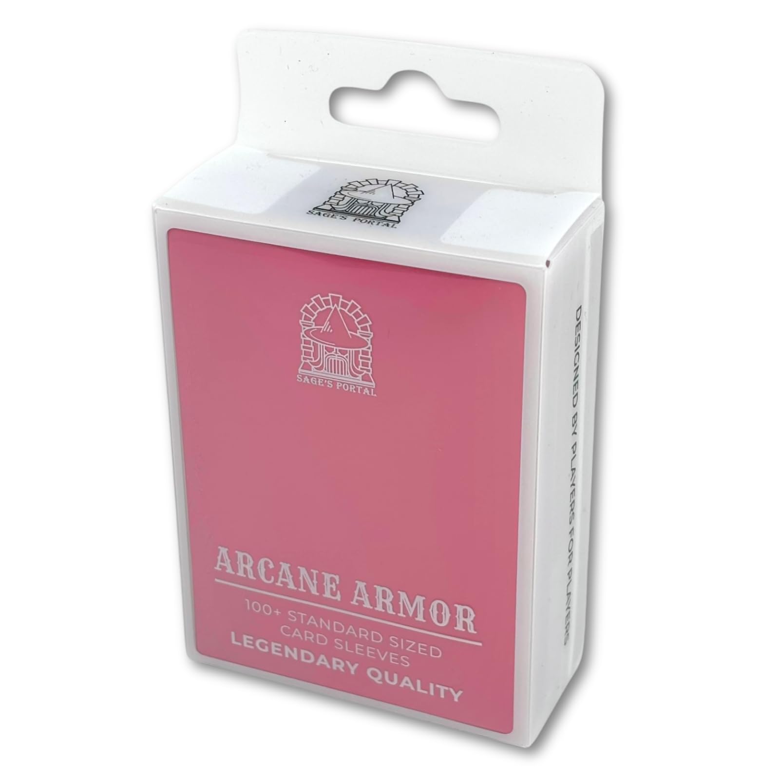 Sage's Portal Arcane Armor Matte Card Sleeves Exceptional Durability 66mmx91mm Standard Size MTG Card Sleeves 100 Count (Pink)